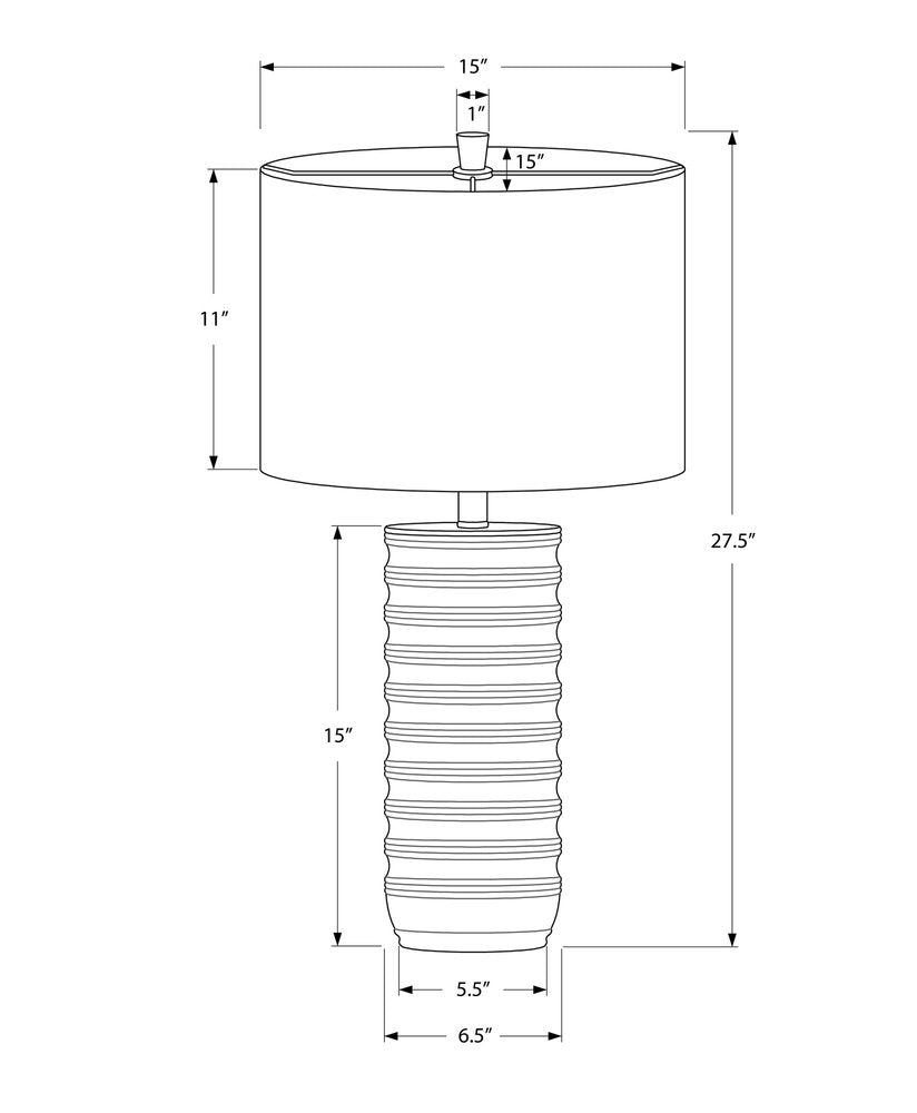 28" Cream Cylinder Table Lamp With Cream Drum Shade