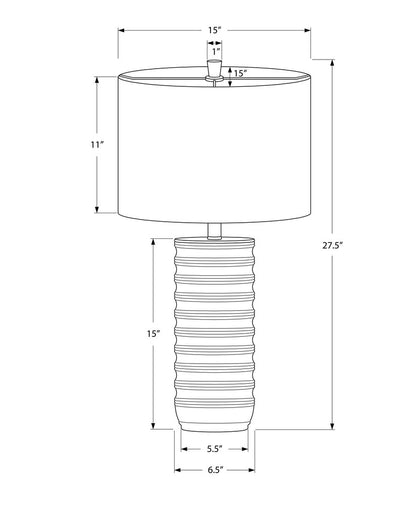 28" Cream Cylinder Table Lamp With Cream Drum Shade