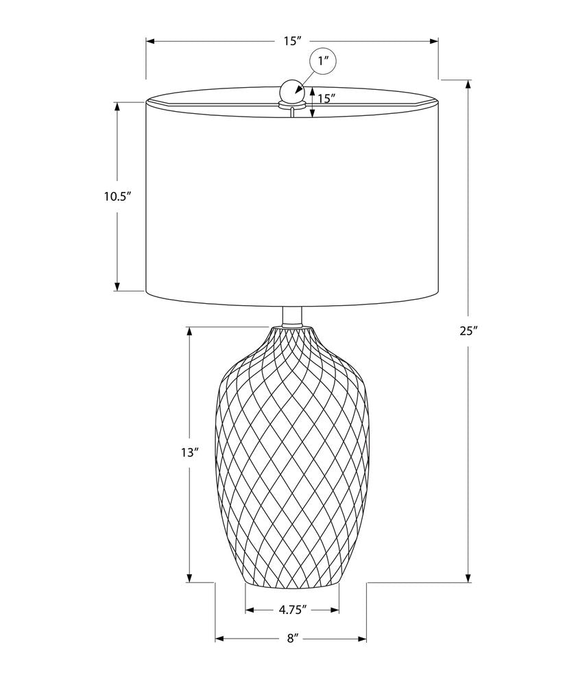 25" Cream Ceramic Urn Table Lamp With Cream Drum Shade