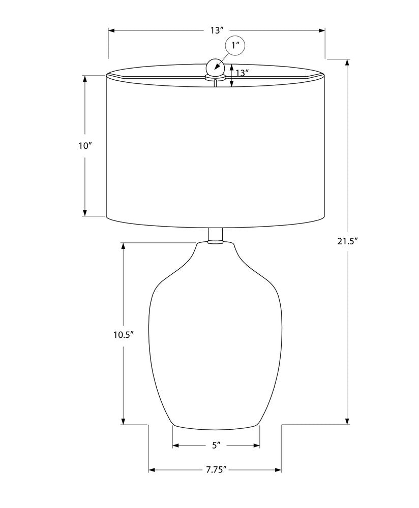 22" Black Ceramic Urn Table Lamp With Ivory Drum Shade