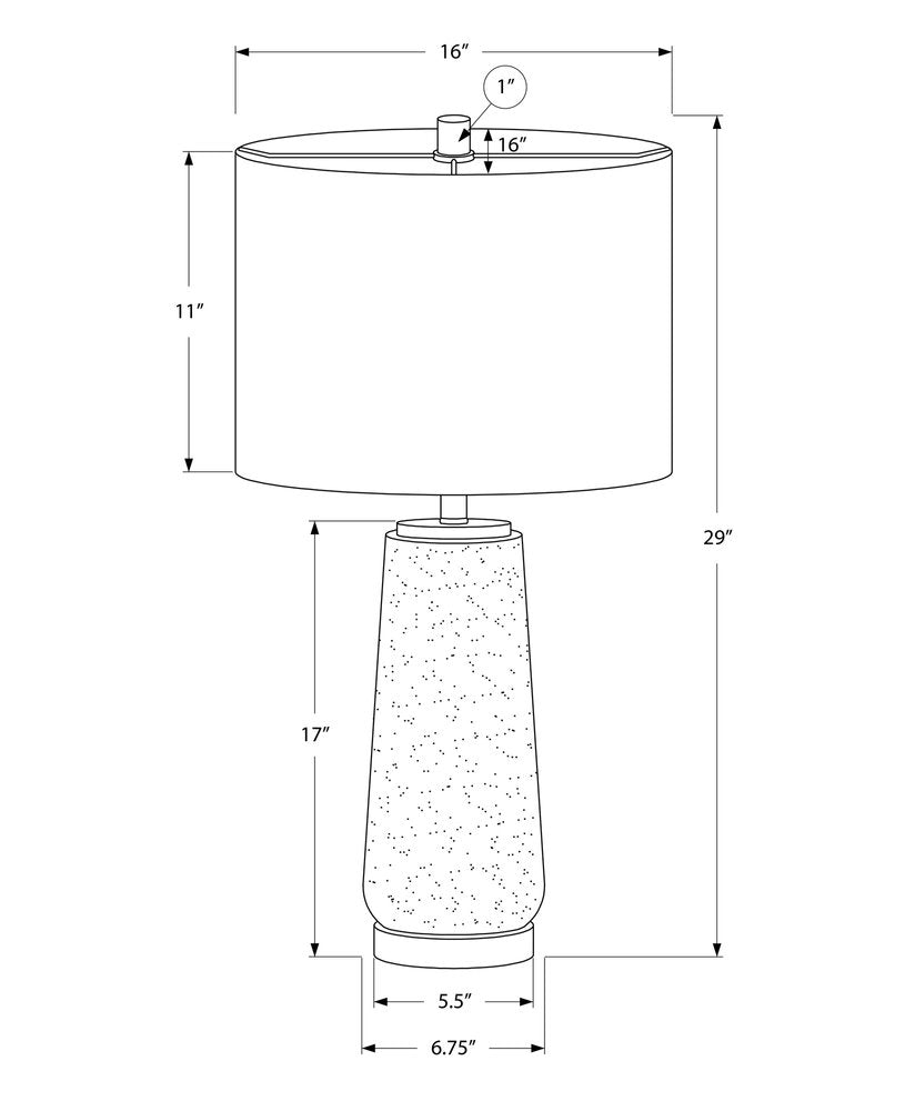 29" Gray and Silver Cylinder Table Lamp With Ivory Drum Shade