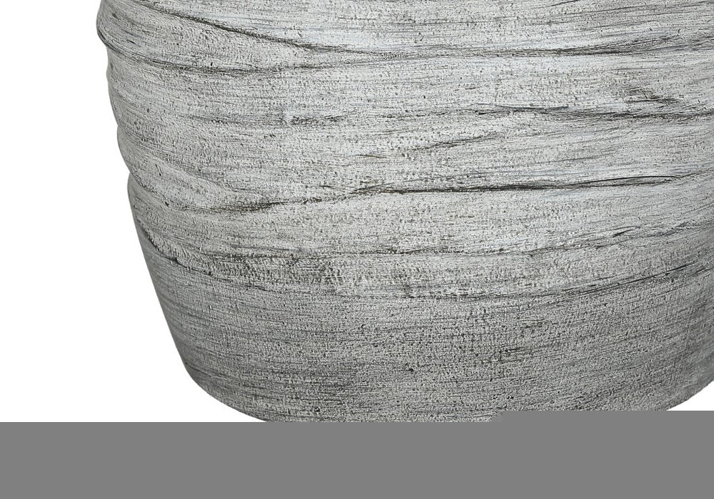 27" Gray Cylinder Table Lamp With Ivory Drum Shade
