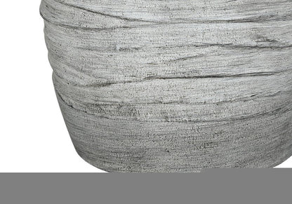 27" Gray Cylinder Table Lamp With Ivory Drum Shade