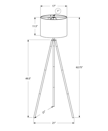 63" Black LED Light Changing Floor Lamp With Cream Fabric Drum Shade