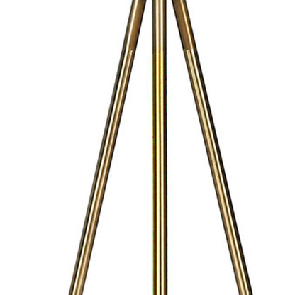 63" Matte Gold Floor Lamp with Cream Drum Shade
