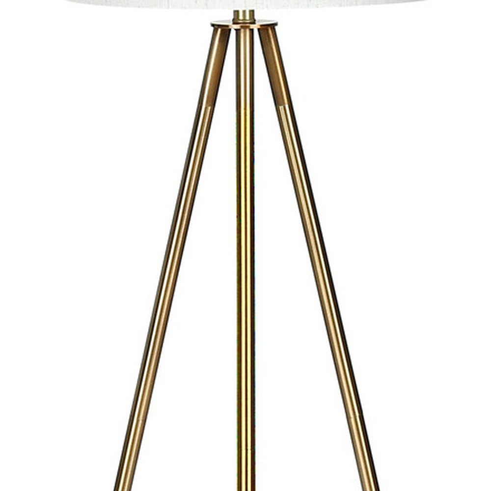 63" Matte Gold Floor Lamp with Cream Drum Shade