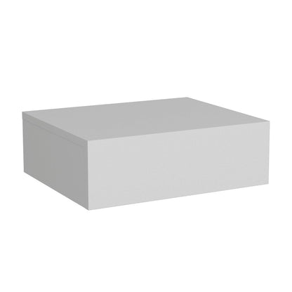16" White Wood One Drawer Floating Nightstand