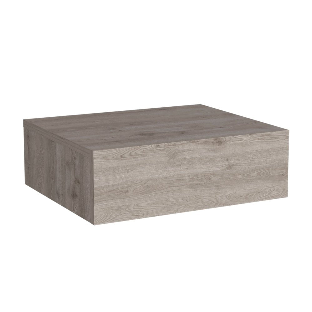 16" Gray Wood One Drawer Floating Nightstand
