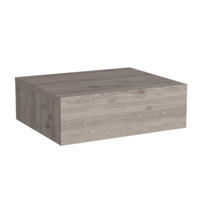 16" Gray Wood One Drawer Floating Nightstand