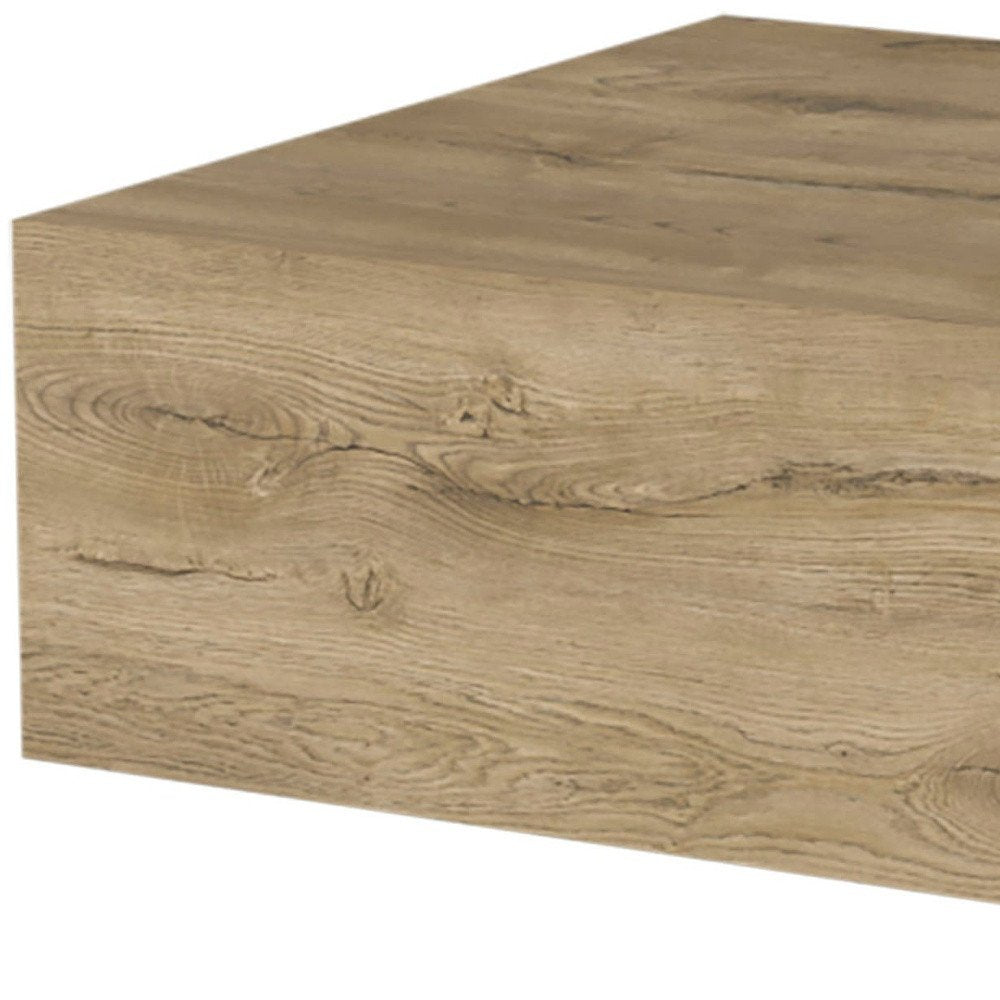 16" Beige Wood One Drawer Floating Nightstand