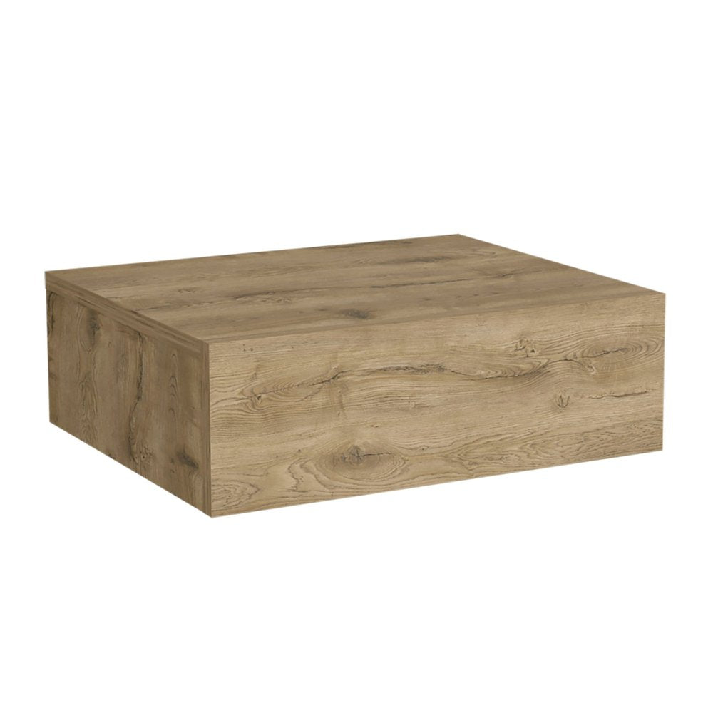 16" Beige Wood One Drawer Floating Nightstand