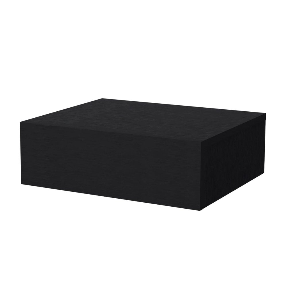 16" Black Wood One Drawer Floating Nightstand