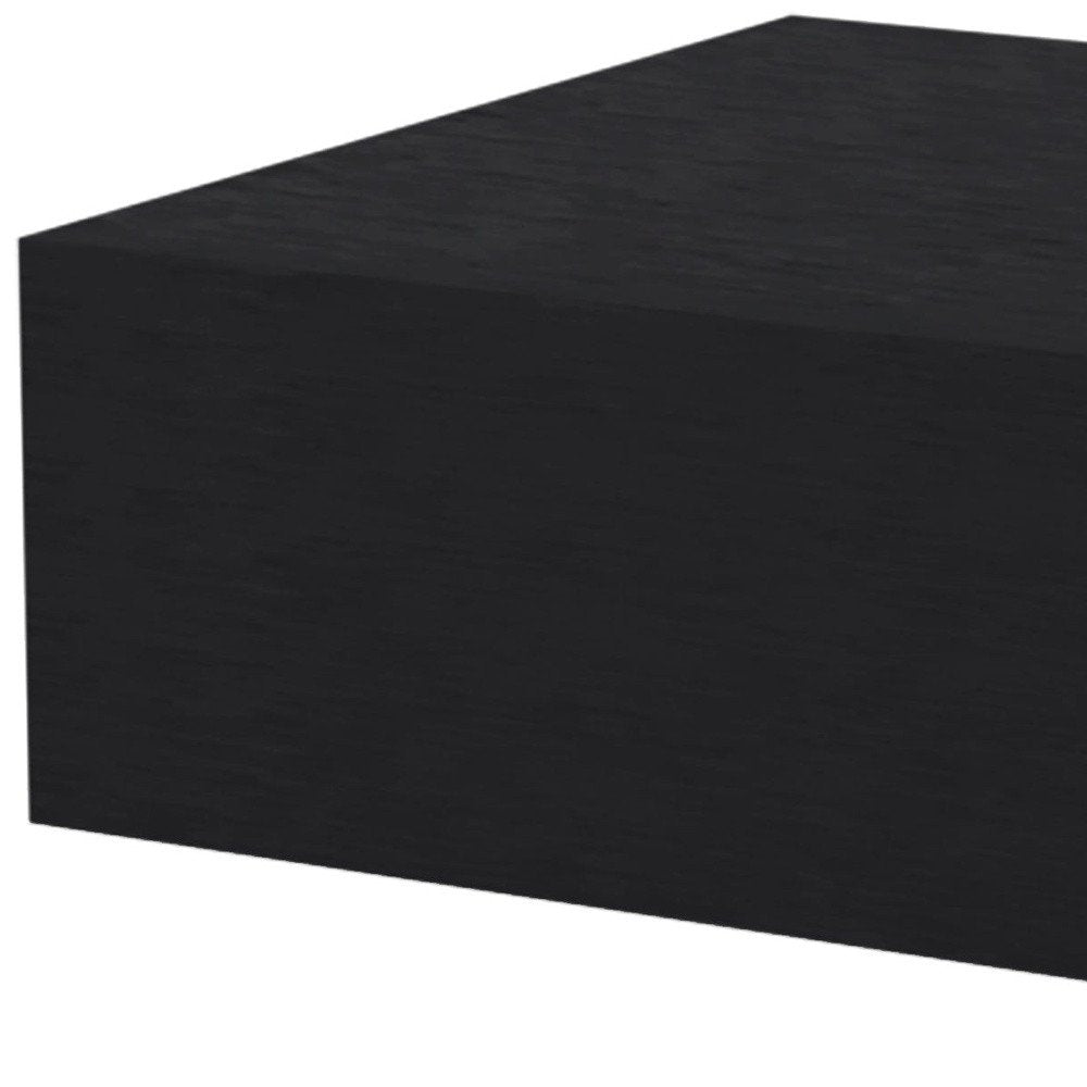 16" Black Wood One Drawer Floating Nightstand