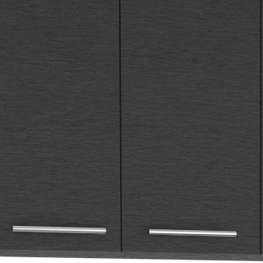 47" Black and White Wall mounted Accent Cabinet With Five Shelves