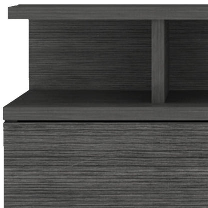 13" Dark Gray Wood One Drawer Floating Nightstand