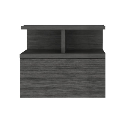 13" Dark Gray Wood One Drawer Floating Nightstand