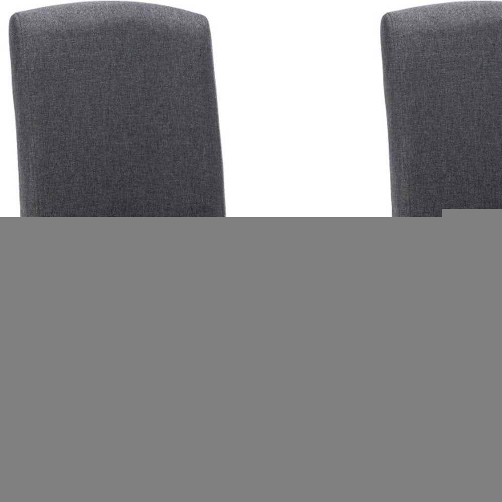 Set of Two Dark Gray And Black Upholstered Polyester Dining Parsons Chairs