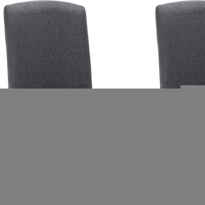 Set of Two Dark Gray And Black Upholstered Polyester Dining Parsons Chairs