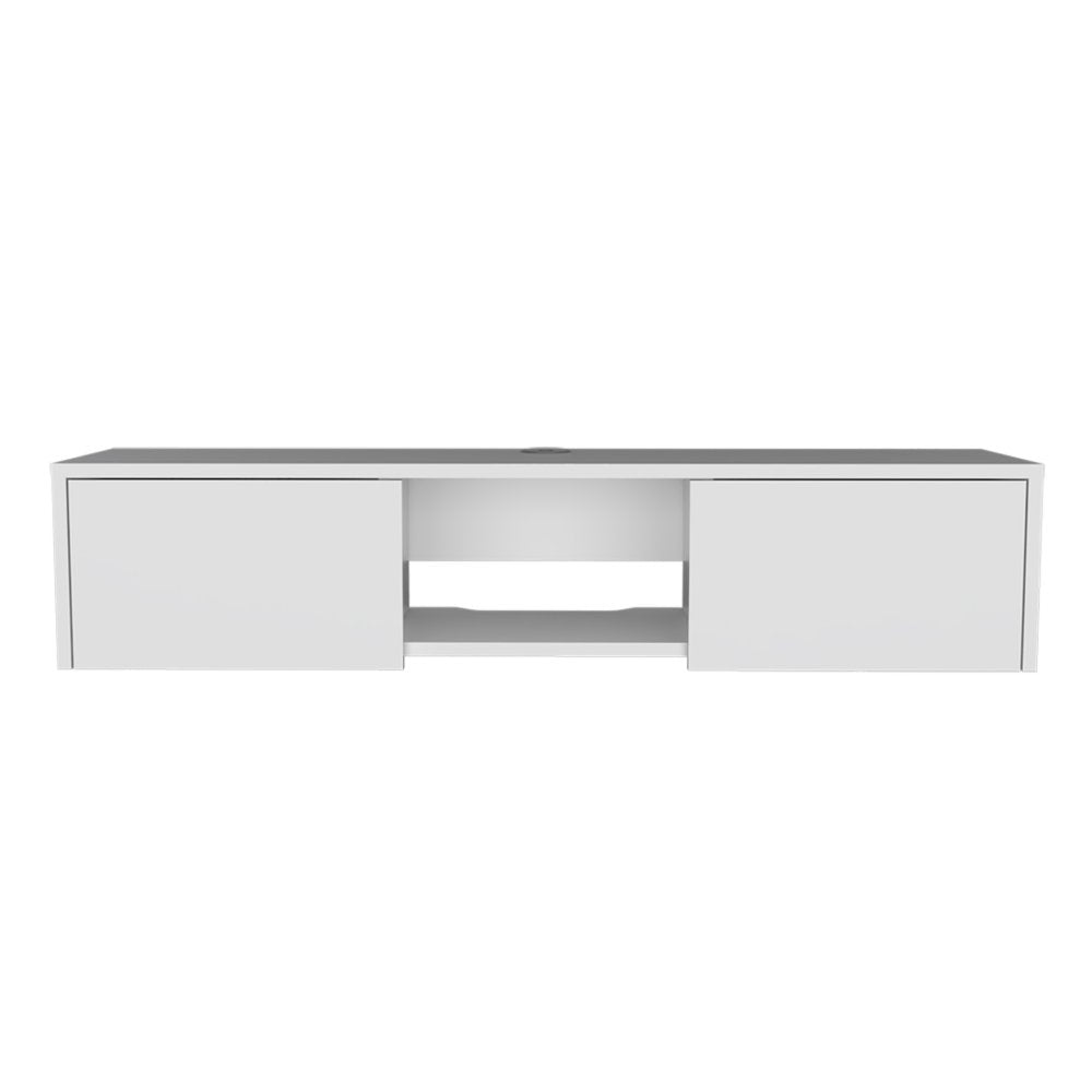 49" White Floating Mount TV Stand