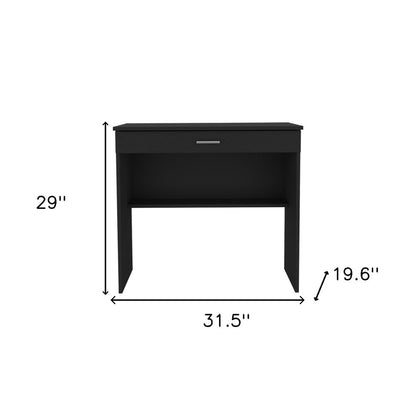 32" Black Wood Computer Desk With Drawer