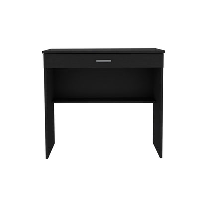 32" Black Wood Computer Desk With Drawer