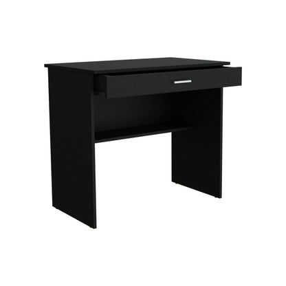 32" Black Wood Computer Desk With Drawer