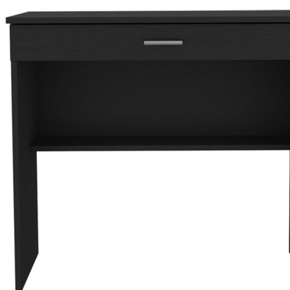 32" Black Wood Computer Desk With Drawer
