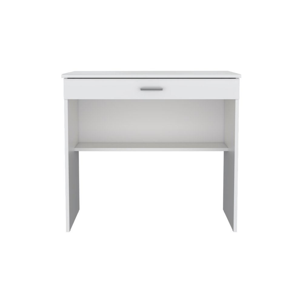 32" White Wood Computer Desk With Drawer