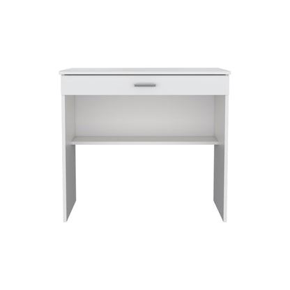 32" White Wood Computer Desk With Drawer
