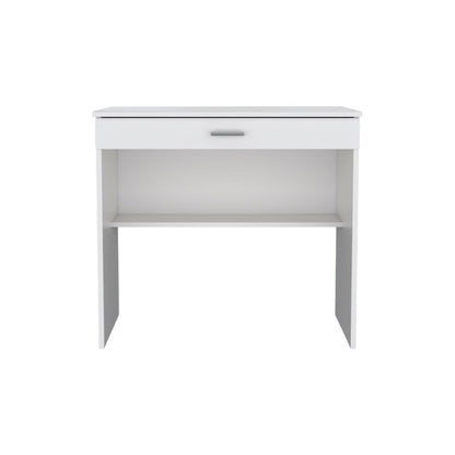 32" White Wood Computer Desk With Drawer