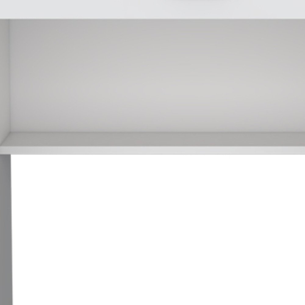 32" White Wood Computer Desk With Drawer