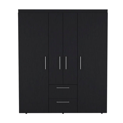 59" Black Two Drawer Combo Dresser