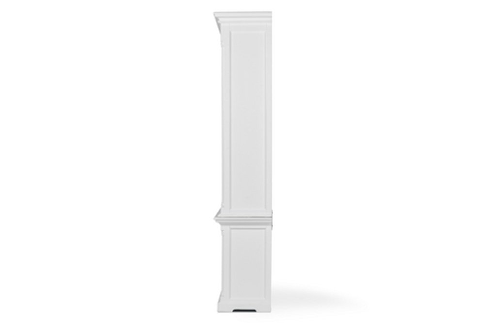 65" White Solid Wood Frame Dining Hutch With Fourteen Shelves