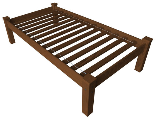 Brown Solid Wood Twin Bed Frame