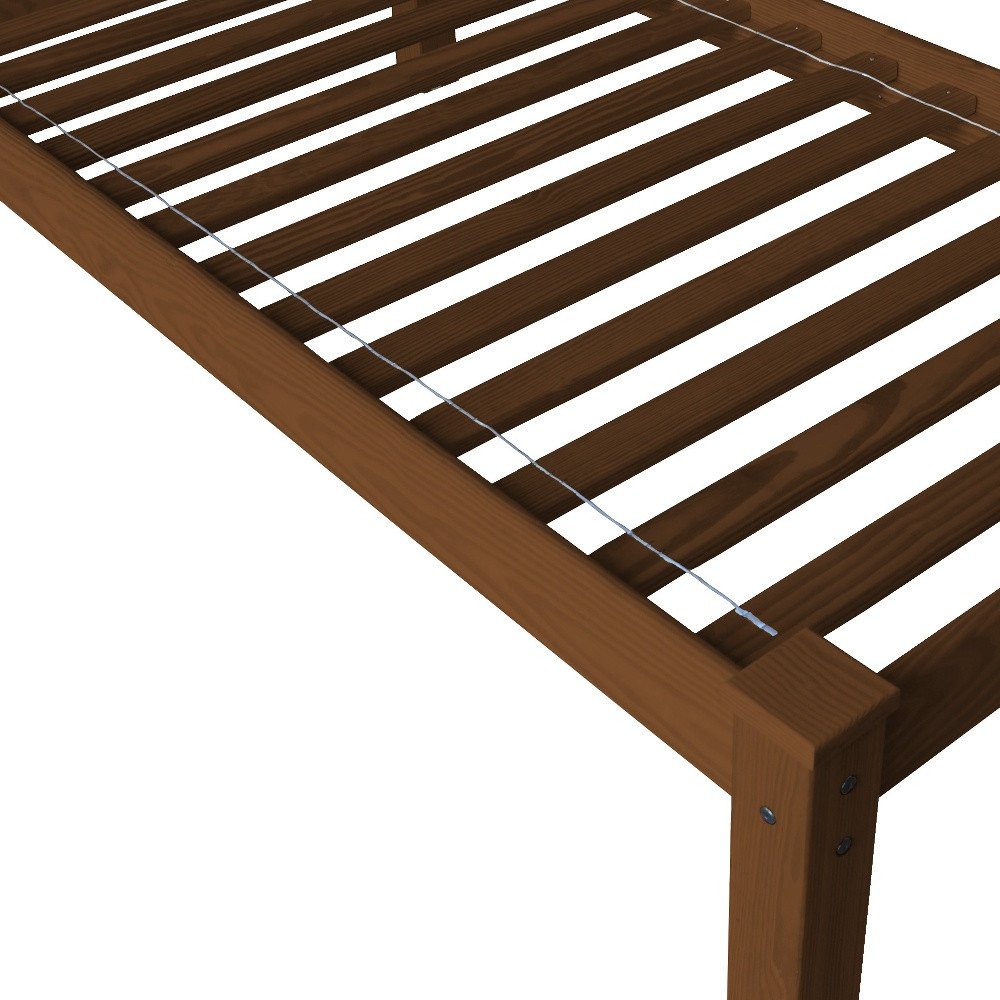 Brown Solid Wood Twin Bed Frame