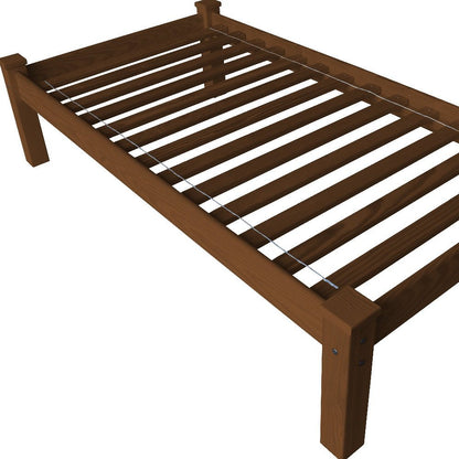 Brown Solid Wood Twin Bed Frame