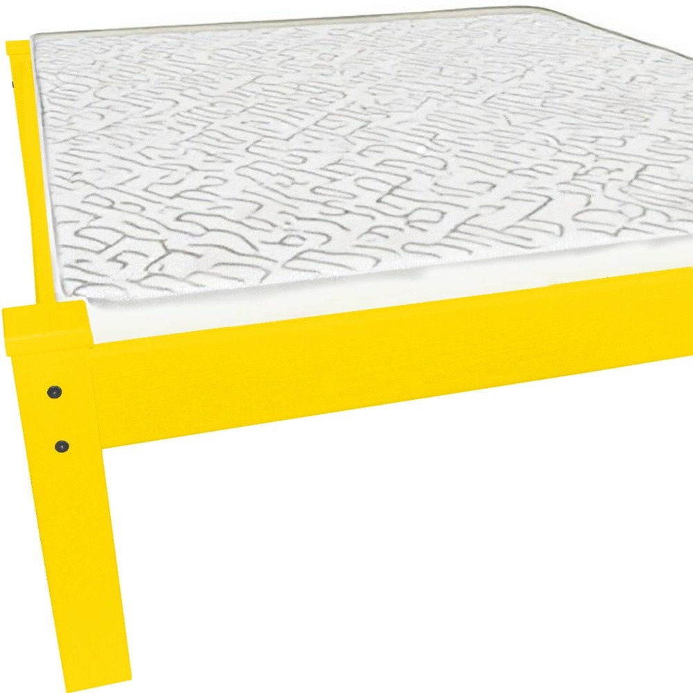Canary Yellow Solid Wood Twin Bed Frame