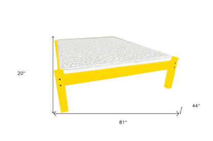 Canary Yellow Solid Wood Twin Bed Frame
