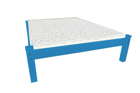 Caribbean Blue Solid Wood Twin Bed Frame