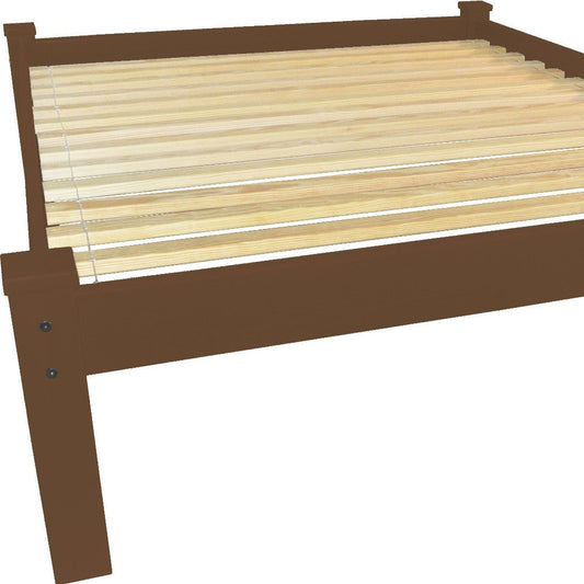 Brown Solid Wood Twin Bed Frame