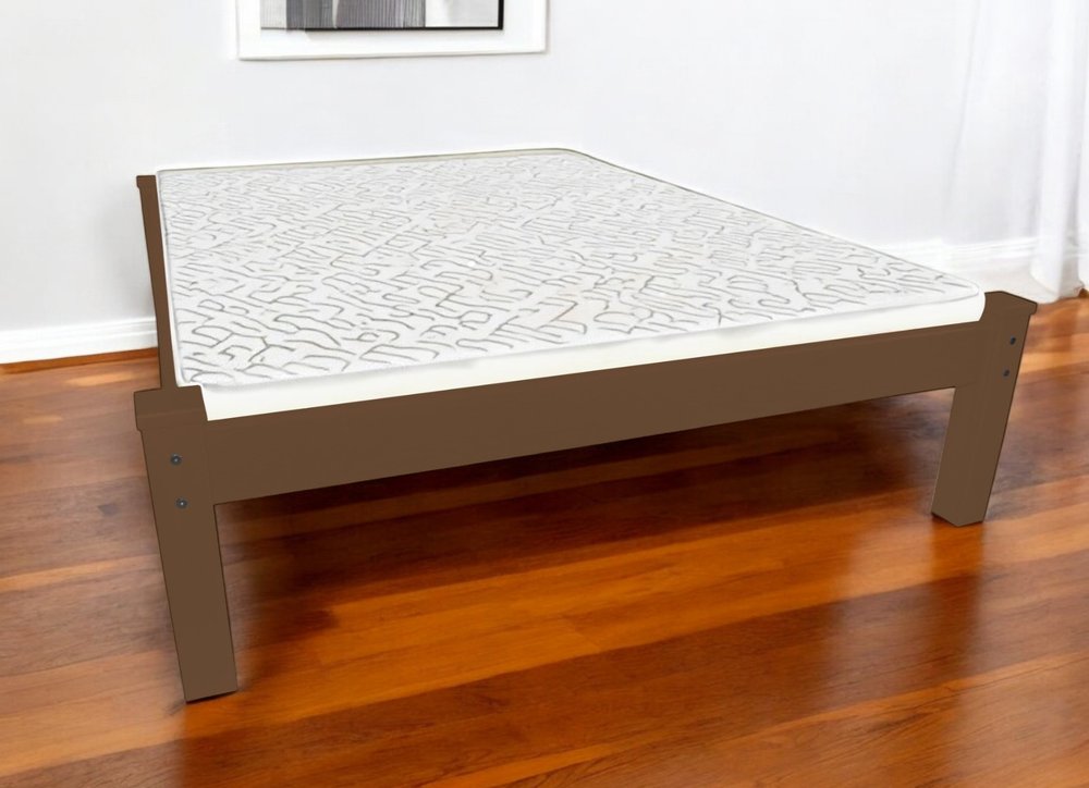 Brown Solid Wood Twin Bed Frame