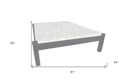 Gray Solid Wood Twin Bed Frame
