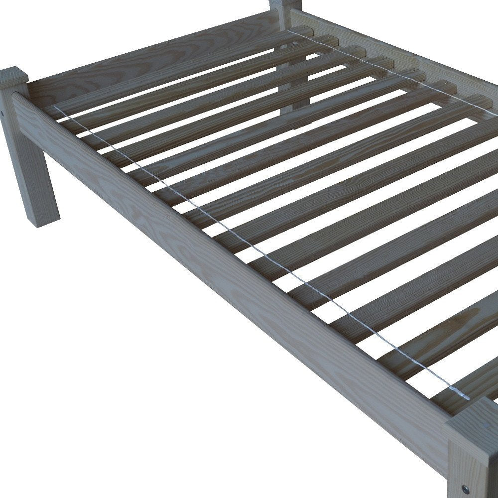 Gray Solid Wood Twin Bed Frame