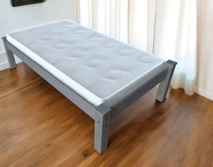 Gray Solid Wood Twin Bed Frame