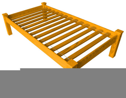 Yellow Solid Wood Twin Bed Frame