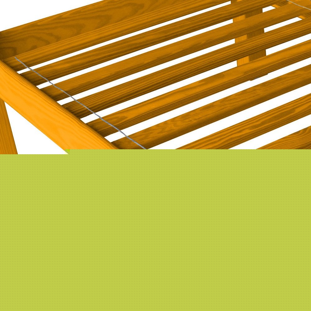 Yellow Solid Wood Twin Bed Frame