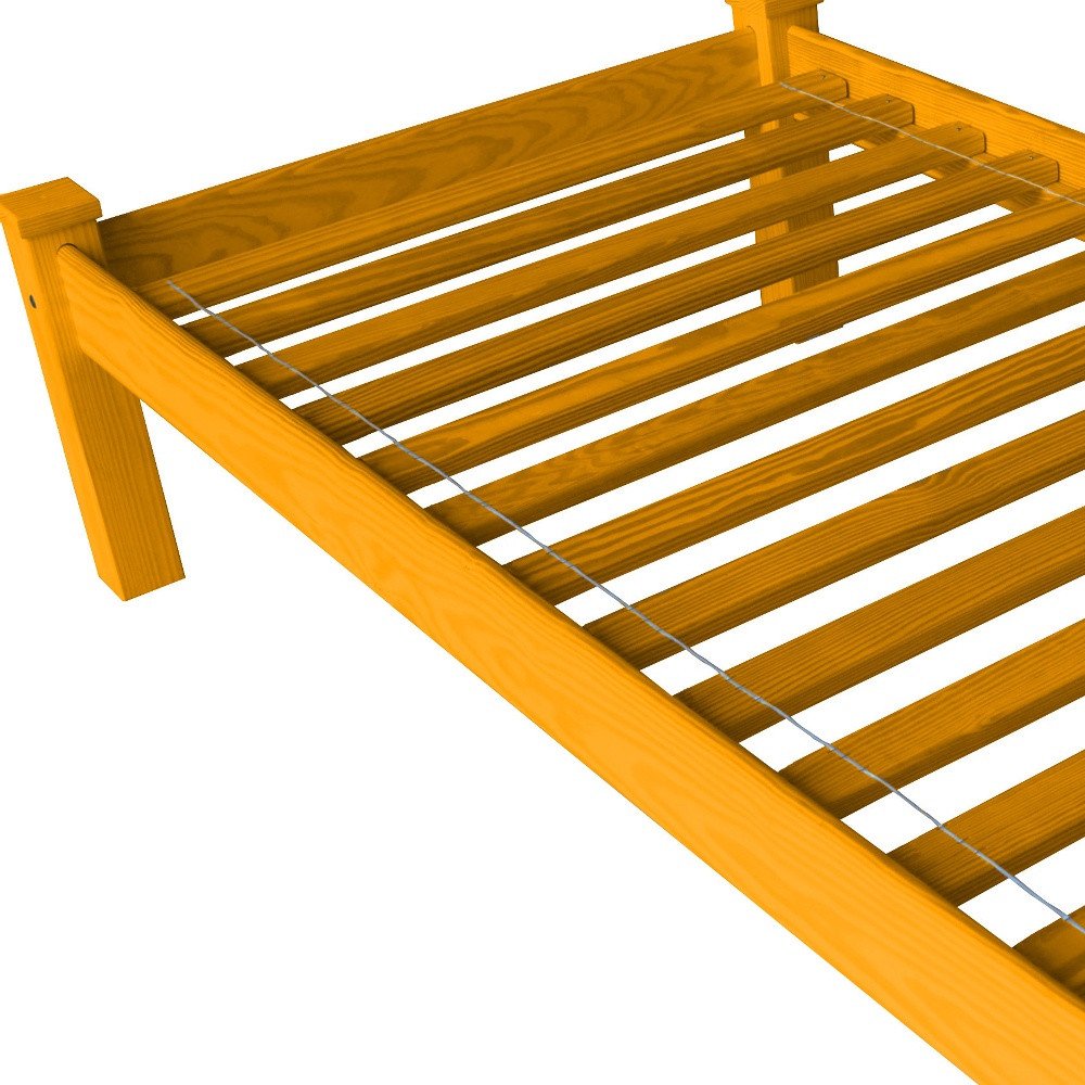 Yellow Solid Wood Twin Bed Frame