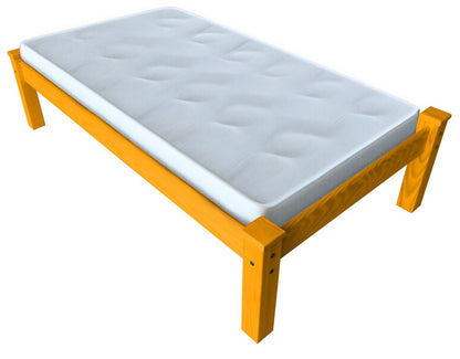 Yellow Solid Wood Twin Bed Frame