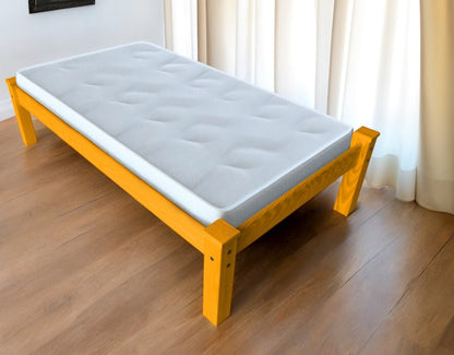 Yellow Solid Wood Twin Bed Frame