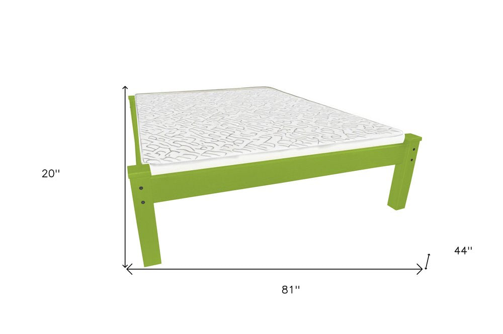 Lime Green Solid Wood Twin Bed Frame